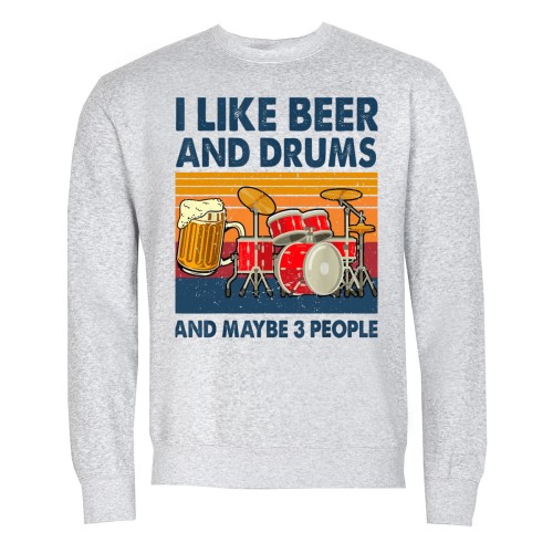 MĘSKA BLUZA MUZYCZNA DLA PERKUSISTY PIWO I PERKUSJA I LIKE BEER AND DRUMS 