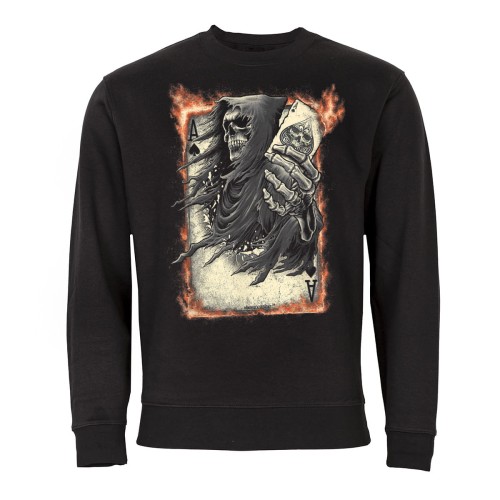 MĘSKA BLUZA POKER ŚMIERĆ KARTA W OGNIU AS PIK