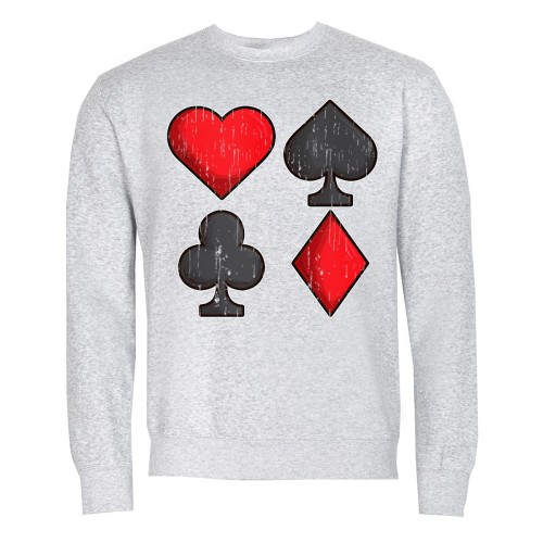 MĘSKA BLUZA POKER GRA KARCIANA CZTERY KOLORY KART 