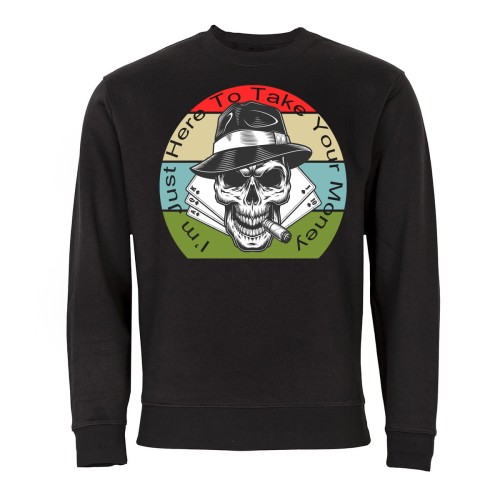 MĘSKA BLUZA POKER KARTY CZASZKA I'M JUST HERE TO TAKE YOUR MONEY 