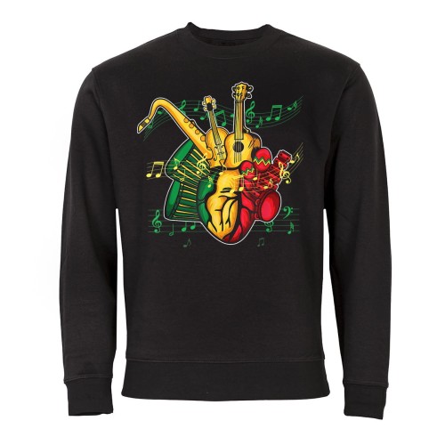 MĘSKA BLUZA MUZYCZNA REGGAE MUZYKA W SERCU JAMAICA MUSIC 