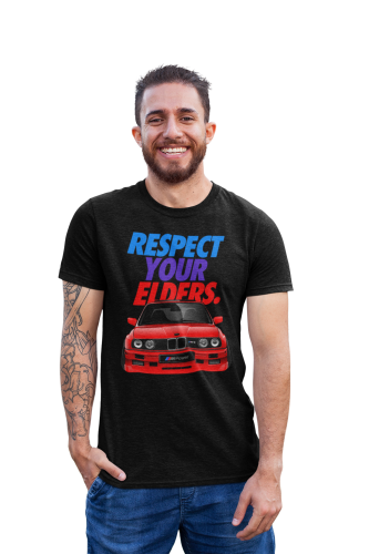 KOSZULKA MOTO MOTORYZACYJNA SAMOCHÓD BMW MPOWER AUTO SPORTOWE RESPECT YOUR ELDERS 