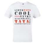 KOSZULKA MĘSKA PREZENT NA DZIEŃ OJCA SUPER TATA COOL TATA CZERWONY