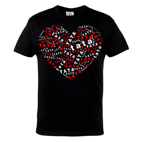 KOSZULKA MĘSKA PREZENT NA DZIEŃ OJCA SERCE TATA CZARNA