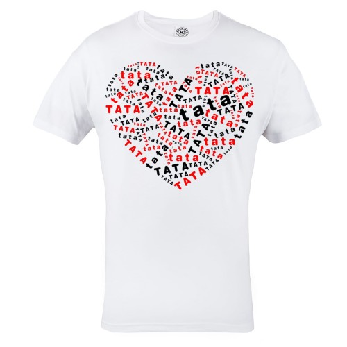 KOSZULKA MĘSKA PREZENT NA DZIEŃ OJCA SERCE TATA BIAŁA 