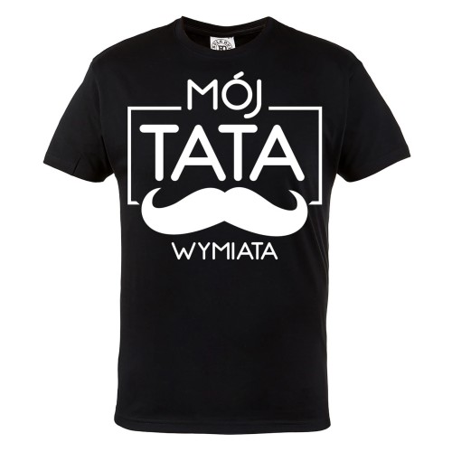 KOSZULKA MĘSKA PREZENT NA DZIEŃ OJCA MÓJ TATA WYMIATA CZARNA 