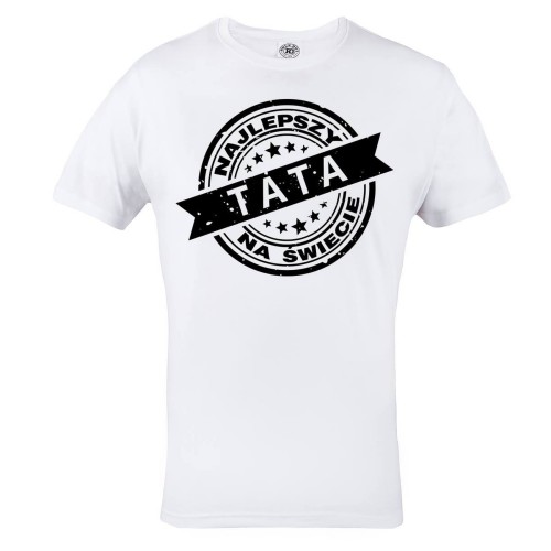 KOSZULKA MĘSKA PREZENT NA DZIEŃ OJCA NAJLEPSZY TATA NA ŚWIECIE BIAŁA