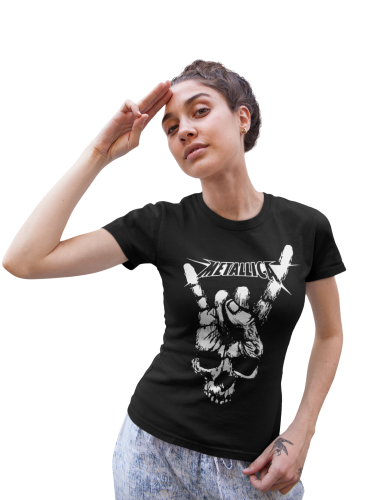 KOSZULKA DAMSKA MUZYCZNA DLA FANKI ZESPOŁU METALLICA CZACHA 