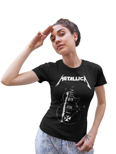 KOSZULKA DAMSKA MUZYCZNA DLA FANKI ZESPOŁU METALLICA GITARA 