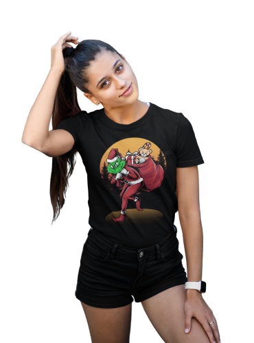 KOSZULKA DAMSKA NA ŚWIĘTA BOŻE NARODZENIE GRINCH Z PREZENTAMI 