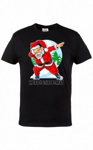 MĘSKA KOSZULKA ŚWIĄTECZNA NA BOŻE NARODZENIE MIKOŁAJ DABBING CHOINKI
