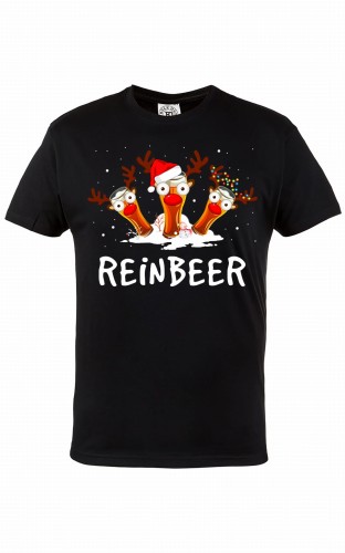 MĘSKA KOSZULKA ŚWIĄTECZNA NA BOŻE NARODZENIE REINBEER RENIFERY DLA PIWOSZA PIWO 