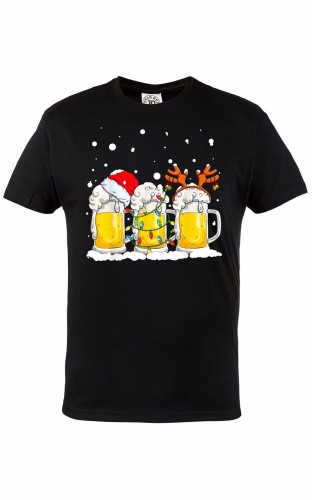MĘSKA KOSZULKA ŚWIĄTECZNA Z NADRUKIEM ZIMOWE ŚWIĄTECZNE PIWO 