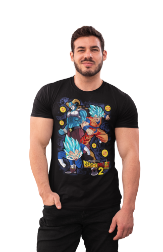 MĘSKA KOSZULKA DRAGON BALL SUPER MANGA ANIME GOKU VEGETA WALKA 