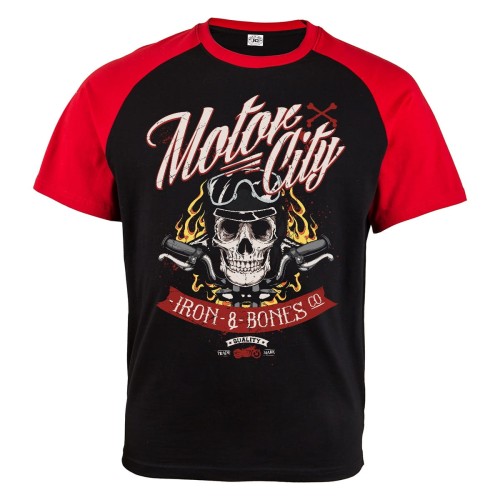 KOSZULKA MĘSKA MOTO MOTOR CITY IRON & BONES 