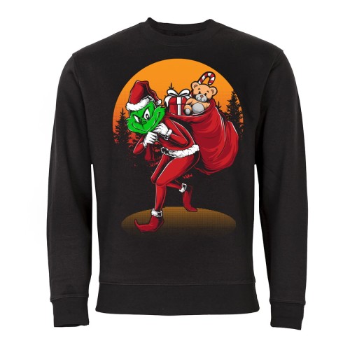 MĘSKA BLUZA ŚWIĄTECZNA ŚWIĘTY MIKOŁAJ GRINCH Z WORKIEM PREZENTÓW 1