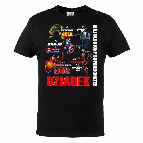 KOSZULKA PREZENT NA DZIEŃ DZIADKA MÓJ ULUBIONY SUPERBOHATER DZIADEK TORBA GRATIS 2