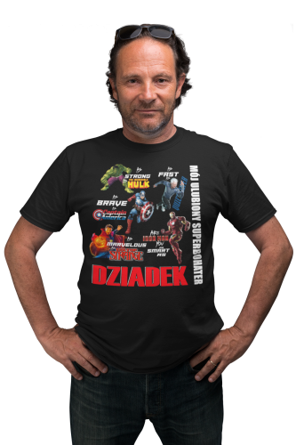 KOSZULKA PREZENT NA DZIEŃ DZIADKA MÓJ ULUBIONY SUPERBOHATER DZIADEK TORBA GRATIS 3