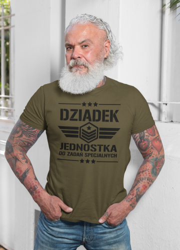 KOSZULKA PREZENT NA DZIEŃ DZIADKA DZIADEK JEDNOSTKA DO ZADAŃ SPECJALNYCH TORBA GRATIS 3