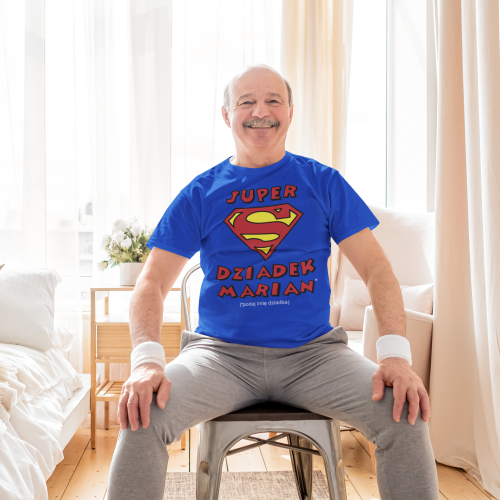 KOSZULKA PERSONALIZOWANA PREZENT NA DZIEŃ DZIADKA SUPER DZIADEK IMIĘ DZIADKA TORBA GRATIS 3