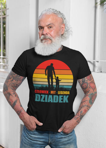 KOSZULKA PREZENT NA DZIEŃ DZIADKA DZIADEK I WNUK CZŁOWIEK MIT LEGENDA TORBA GRATIS 3