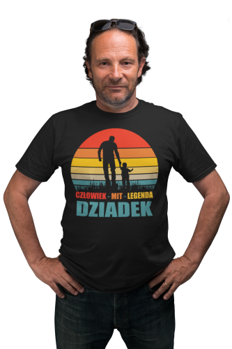 KOSZULKA PREZENT NA DZIEŃ DZIADKA DZIADEK I WNUK CZŁOWIEK MIT LEGENDA TORBA GRATIS 2