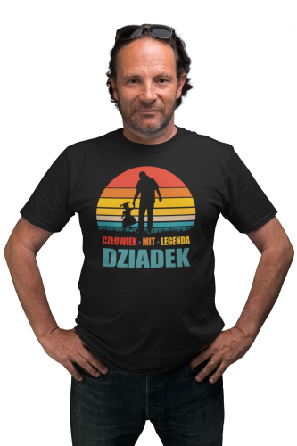 KOSZULKA PREZENT NA DZIEŃ DZIADKA DZIADEK I WNUCZKA CZŁOWIEK MIT LEGENDA TORBA GRATIS 2