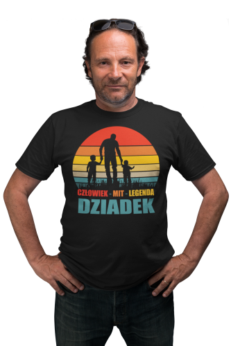 KOSZULKA PREZENT NA DZIEŃ DZIADKA DZIADEK Z WNUKAMI CZŁOWIEK MIT LEGENDA TORBA GRATIS 2