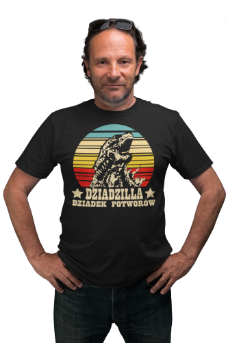 KOSZULKA Z ZABAWNYM NADRUKIEM PREZENT NA DZIEŃ DZIADKA DZIADZILLA DZIADEK POTWORÓW TORBA GRATIS 2