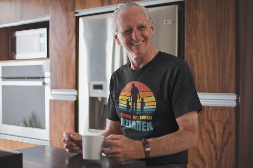 KOSZULKA PREZENT NA DZIEŃ DZIADKA DZIADEK Z WNUCZKĄ I WNUKIEM CZŁOWIEK MIT LEGENDA TORBA GRATIS 5