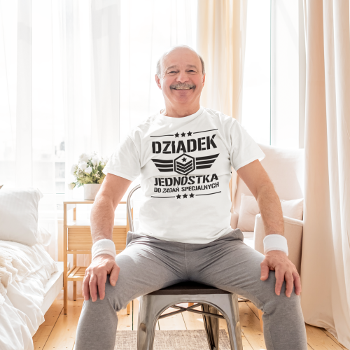 KOSZULKA PREZENT NA DZIEŃ DZIADKA DZIADEK JEDNOSTKA DO ZADAŃ SPECJALNYCH TORBA GRATIS 4