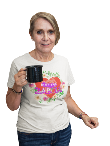 DAMSKA KOSZULKA PREZENT NA DZIEŃ BABCI KOCHANA BABCIA SERCE TORBA GRATIS 6