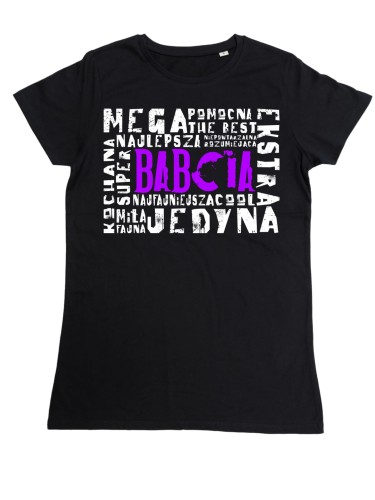 DAMSKA KOSZULKA PREZENT NA DZIEŃ BABCI MEGA FAJNA BABCIA TORBA GRATIS 2