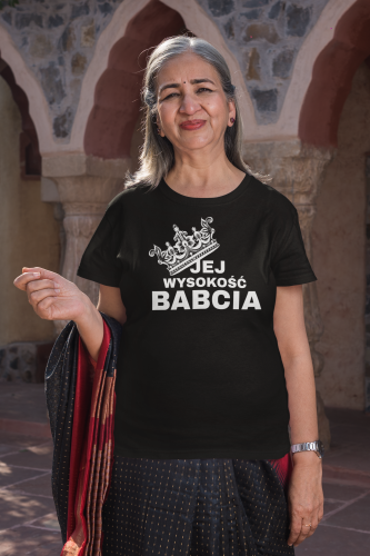DAMSKA KOSZULKA PREZENT NA DZIEŃ BABCI JEJ WYSOKOŚĆ BABCIA TORBA GRATIS 4