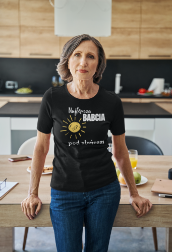 DAMSKA KOSZULKA PREZENT NA DZIEŃ BABCI NAJLEPSZA BABCIA POD SŁOŃCEM TORBA GRATIS 3