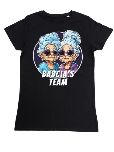 DAMSKA KOSZULKA Z ZABAWNYM NADRUKIEM PREZENT NA DZIEŃ BABCI BABCIA'S TEAM TORBA GRATIS 2