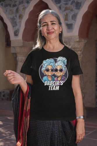 DAMSKA KOSZULKA Z ZABAWNYM NADRUKIEM PREZENT NA DZIEŃ BABCI BABCIA'S TEAM TORBA GRATIS 4
