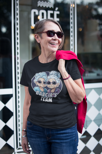 DAMSKA KOSZULKA Z ZABAWNYM NADRUKIEM PREZENT NA DZIEŃ BABCI BABCIA'S TEAM TORBA GRATIS 5