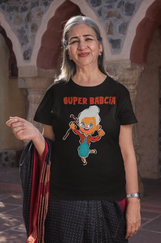 DAMSKA KOSZULKA PREZENT NA DZIEŃ BABCI PRZEBOJOWA SUPER BABCIA TORBA GRATIS 4
