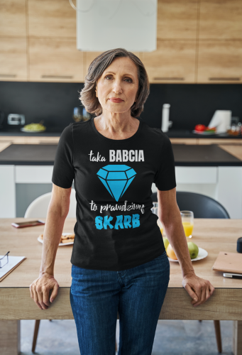 DAMSKA KOSZULKA PREZENT NA DZIEŃ BABCI BABCIA PRAWDZIWY SKARB TORBA GRATIS 3
