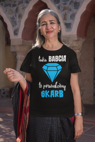 DAMSKA KOSZULKA PREZENT NA DZIEŃ BABCI BABCIA PRAWDZIWY SKARB TORBA GRATIS 4