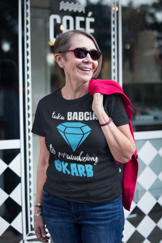 DAMSKA KOSZULKA PREZENT NA DZIEŃ BABCI BABCIA PRAWDZIWY SKARB TORBA GRATIS 5