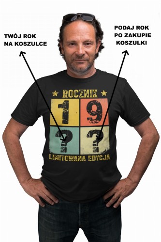 PERSONALIZOWANA KOSZULKA PREZENT NA URODZINY KAŻDY ROCZNIK PODAJ TWÓJ ROK  TORBA GRATIS 2