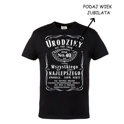 PERSONALIZOWANA KOSZULKA PREZENT NA 18 30 40 50 60 URODZINY PODAJ WIEK TORBA GRATIS 2