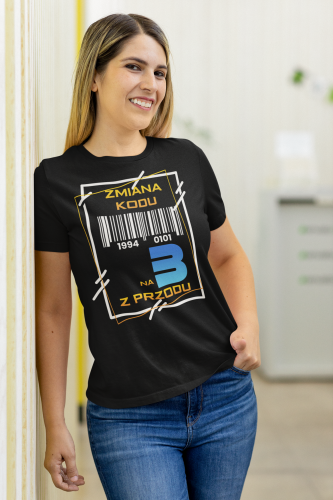 PERSONALIZOWANA DAMSKA KOSZULKA PREZENT NA 30 URODZINY ZMIANA KODU NA 3 Z PRZODU TORBA GRATIS 4