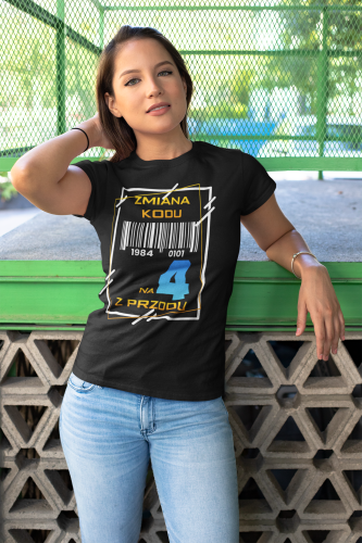 PERSONALIZOWANA DAMSKA KOSZULKA PREZENT NA 40 URODZINY ZMIANA KODU NA 4 Z PRZODU TORBA GRATIS 5