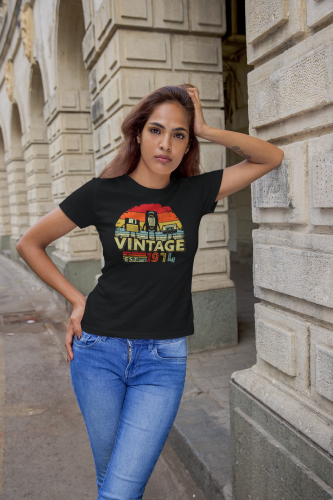 DAMSKA KOSZULKA PREZENT NA 50 URODZINY KASETY VINTAGE 1974 TORBA GRATIS 3