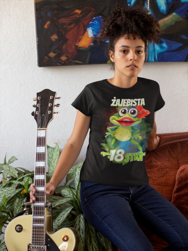 DAMSKA KOSZULKA PREZENT NA 18 URODZINY ŻAJEBISTA 18STKA TORBA GRATIS 5