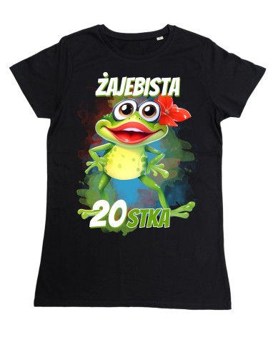DAMSKA KOSZULKA PREZENT NA 20 URODZINY ŻAJEBISTA 20STKA TORBA GRATIS 2