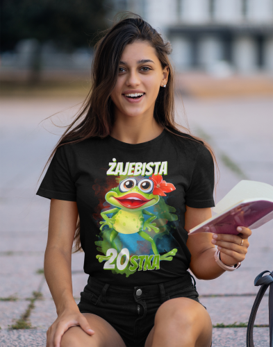 DAMSKA KOSZULKA PREZENT NA 20 URODZINY ŻAJEBISTA 20STKA TORBA GRATIS 4